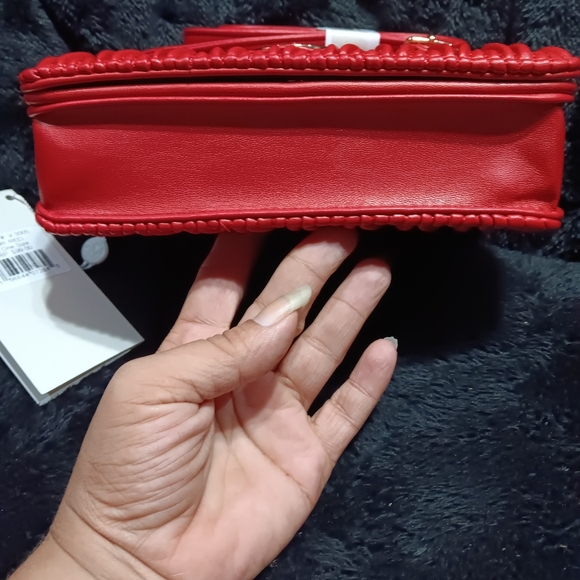 NWT Valentino Orlandi red textured crossbody - Picture 3 of 8